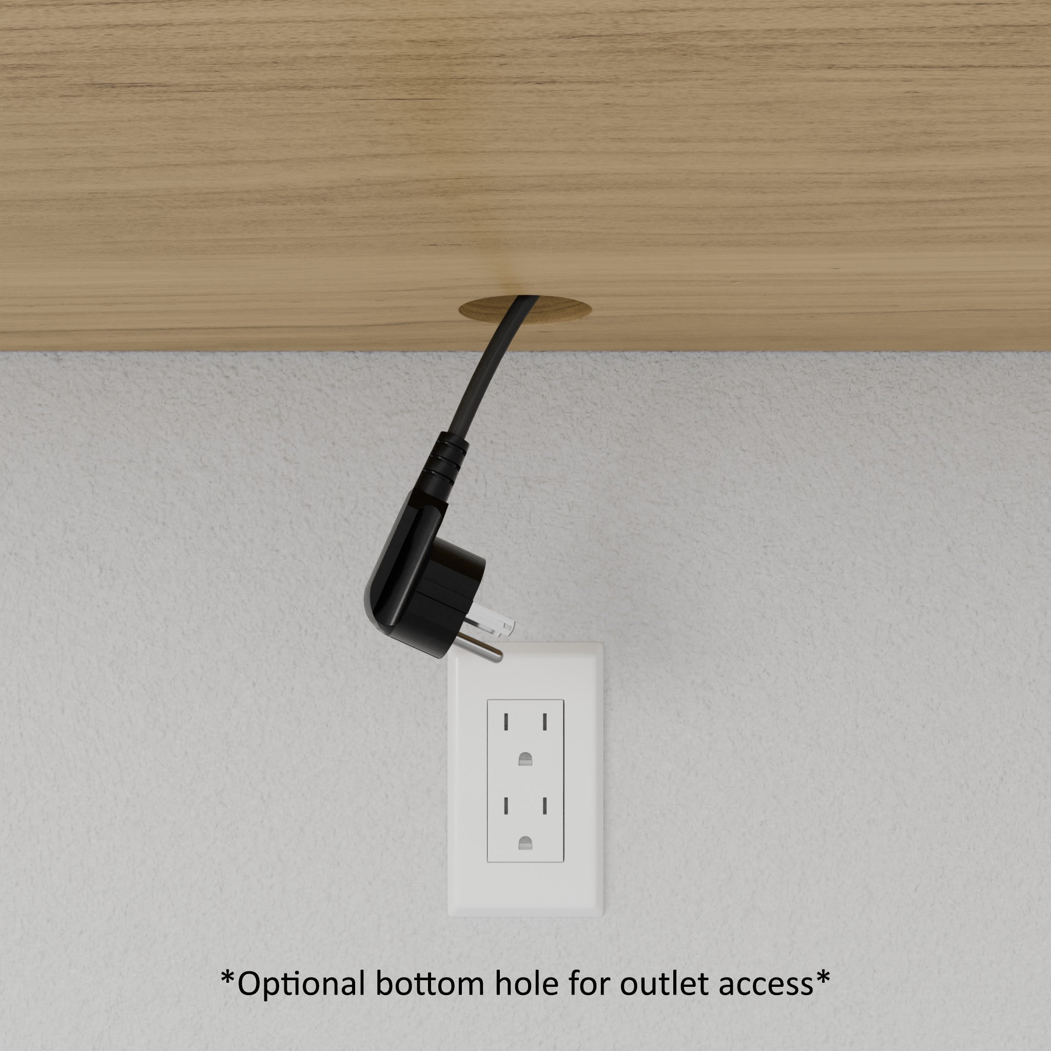 A person installs the Krovel Hardwood Media Console, featuring an optional back hole for thru-wall wiring—ideal for managing cables in your media room furniture.