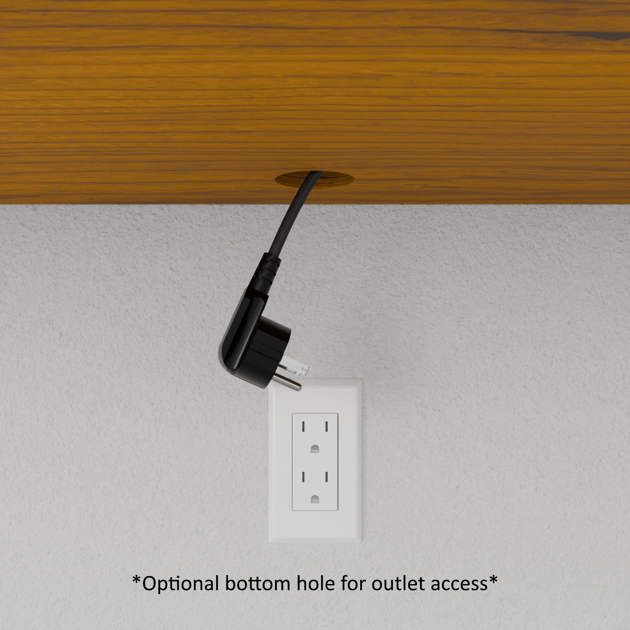 A person holds the Krovel Hardwood Media Console, featuring a French cleat on the back, and aligns it with a wall-mounted cleat for easy, secure hanging—ideal as stylish media room furniture.