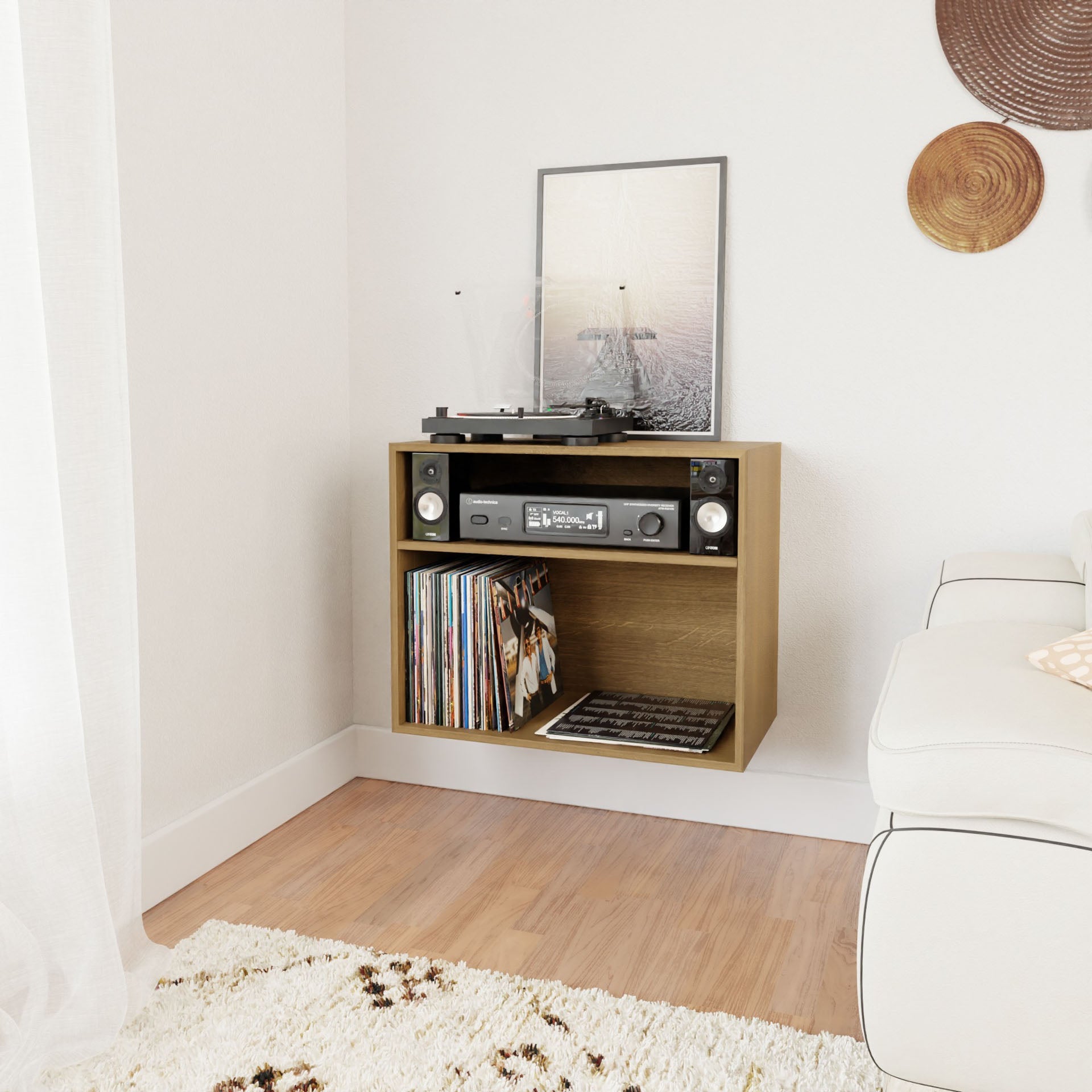 Record and Stereo Storage Cabinet in White Oak – Krovel Furniture Co.