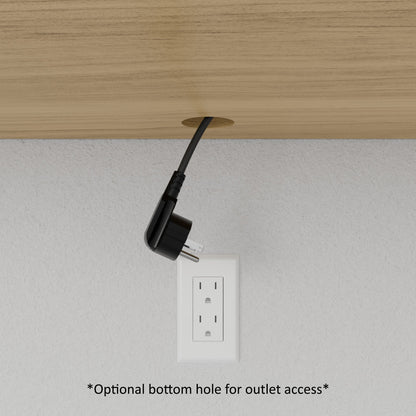 A person installs the Krovel Hardwood Media Console, featuring an optional back hole for thru-wall wiring—ideal for managing cables in your media room furniture.