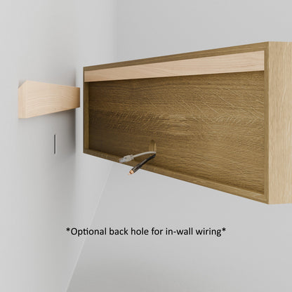 The Krovel Hardwood Media Console features an optional circular back hole for thru-wall wiring—ideal for media room furniture solutions.