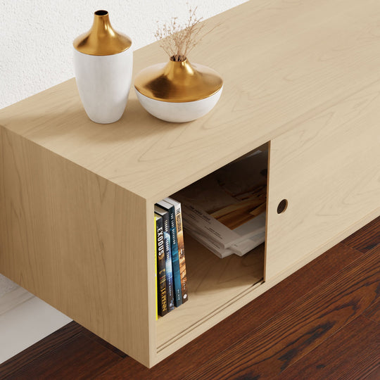 Oversized Media Console Table in Maple