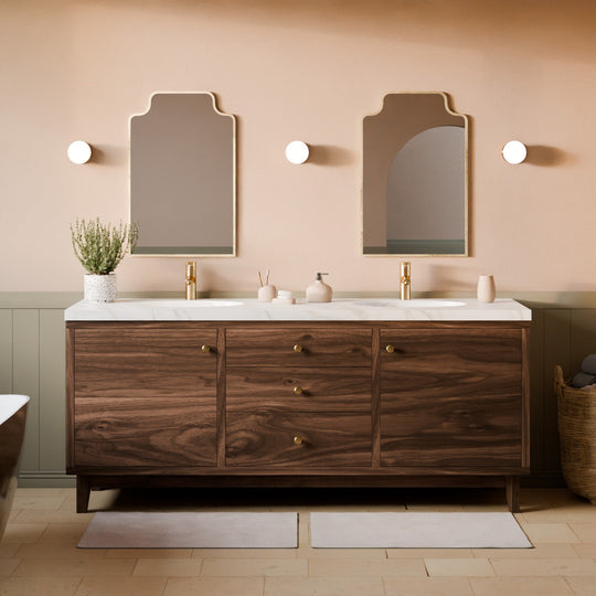Maine Made Double Sink, Triple Drawer Vanity