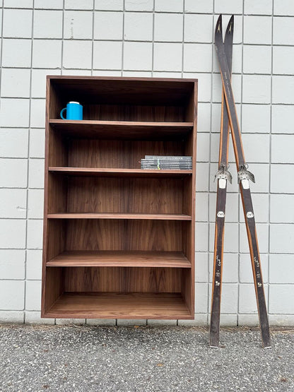 Walnut Veneer Floating Bookshelf