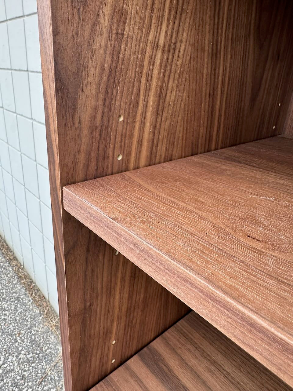 Walnut Veneer Floating Bookshelf