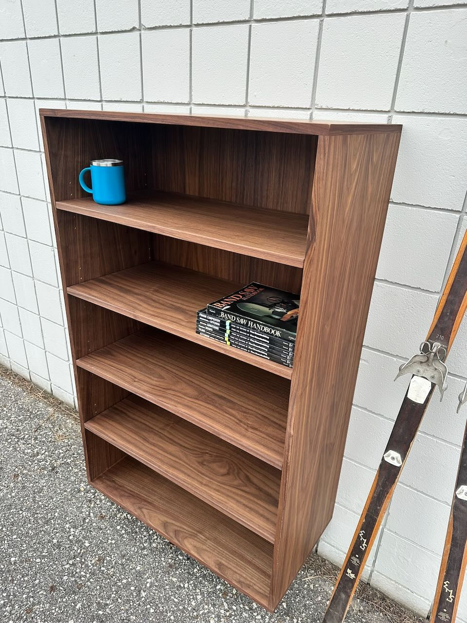 Walnut Veneer Floating Bookshelf