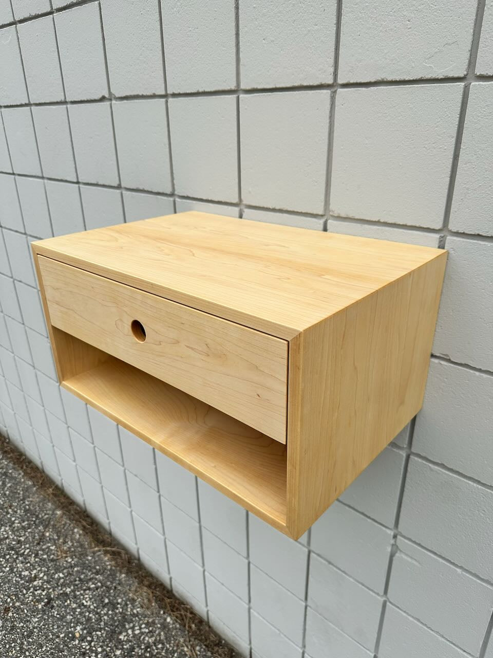 Pair of Maple Double Tall Nightstands