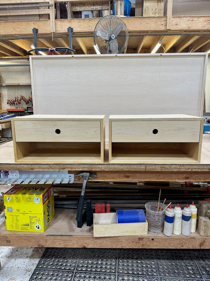 Pair of Maple Double Tall Nightstands