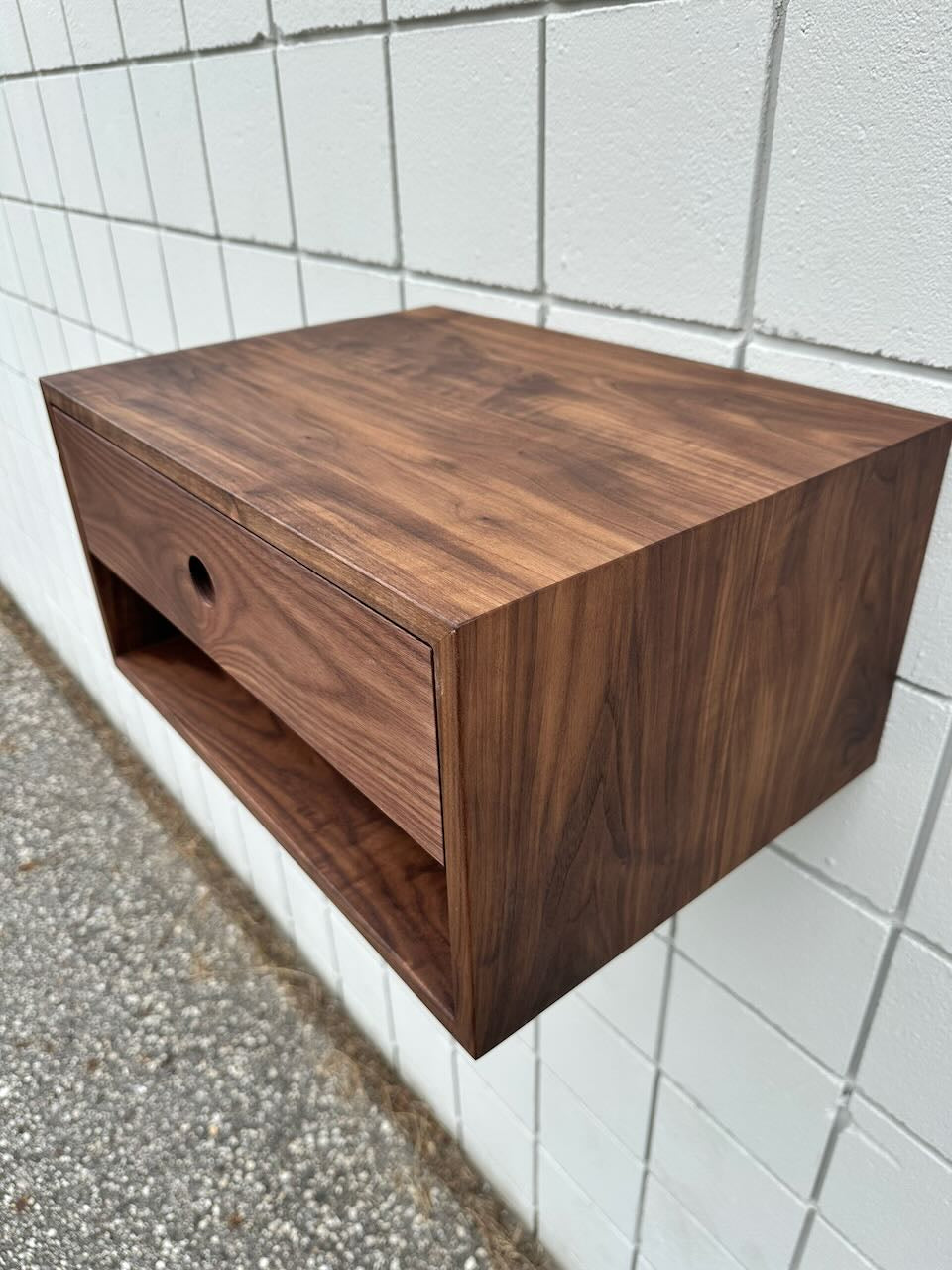 Walnut Floating Nightstand