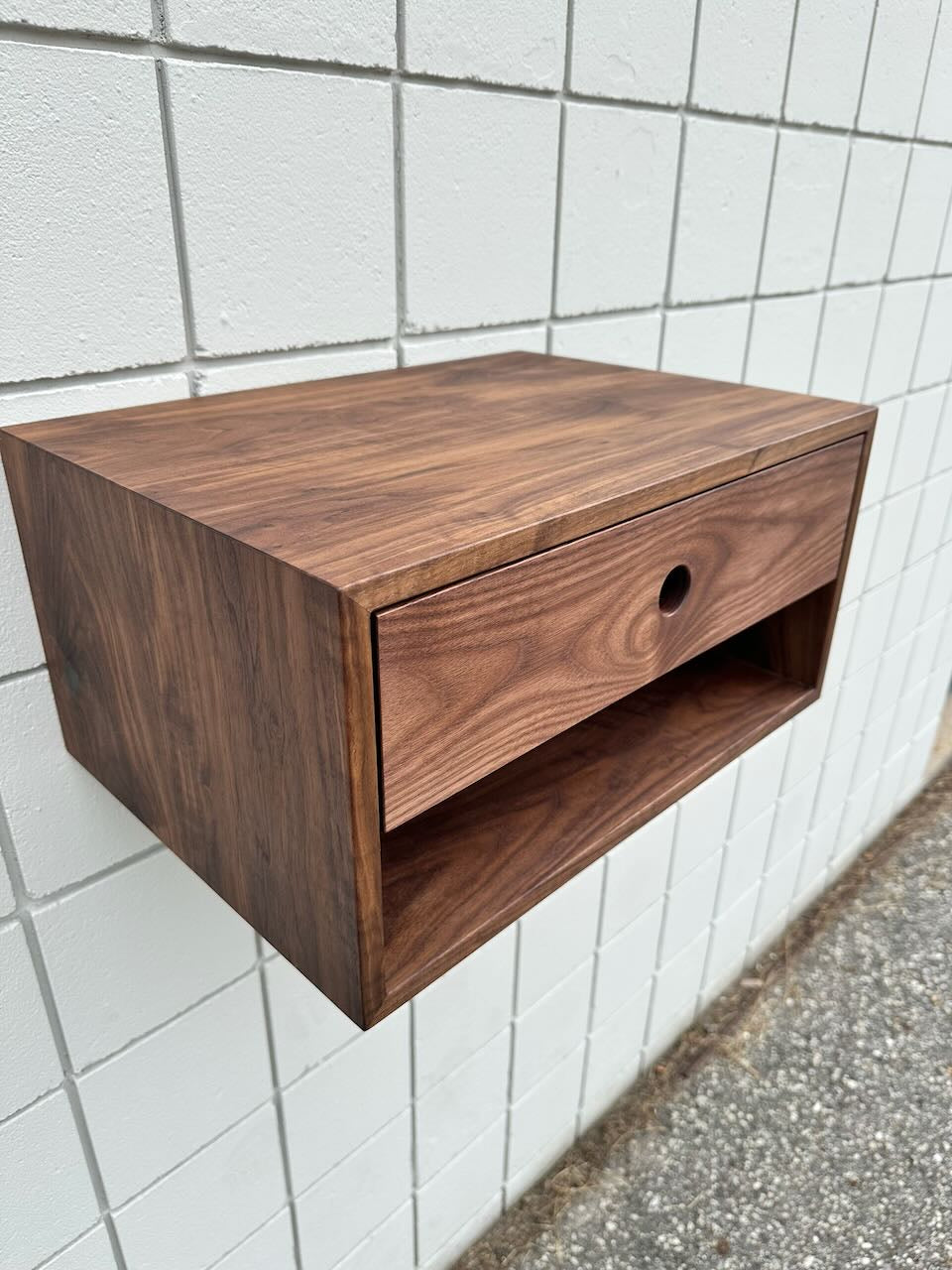 Walnut Floating Nightstand