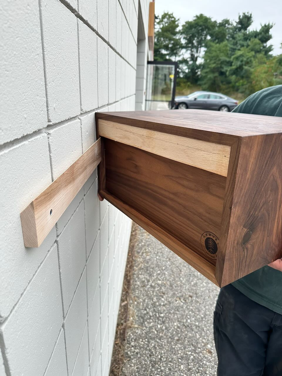 Walnut Floating Nightstand