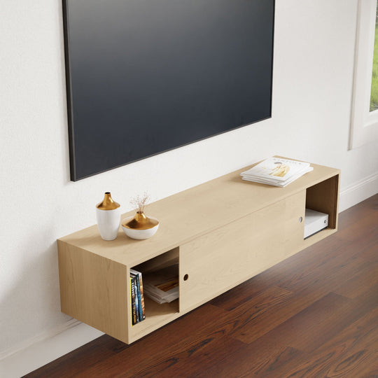 Oversized Media Console Table in Maple