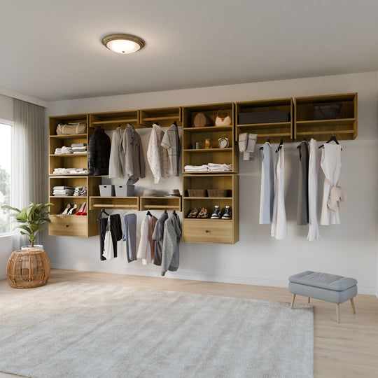 Closet Shelves in White Oak