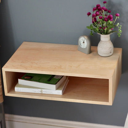 Floating Nightstand in Maple - Krovel Handmade in Maine