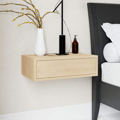 Floating Nightstand in Maple - Krovel Handmade in Maine