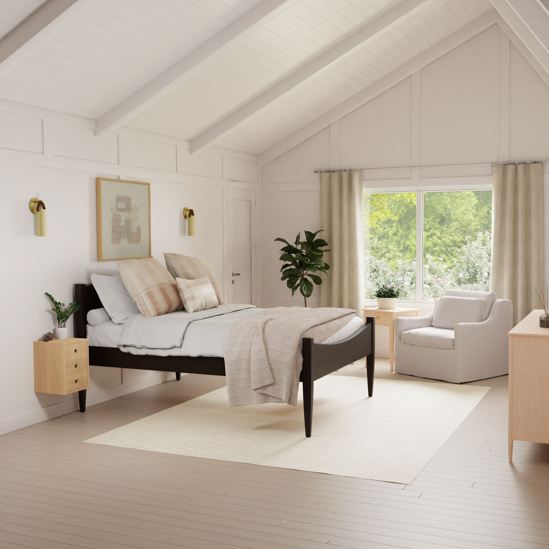 Floating Nightstand in Maple - Krovel Handmade in Maine 