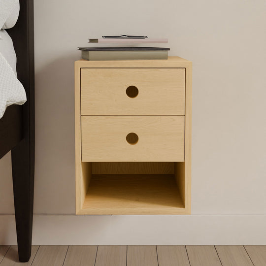 Triple Floating Nightstand In Maple