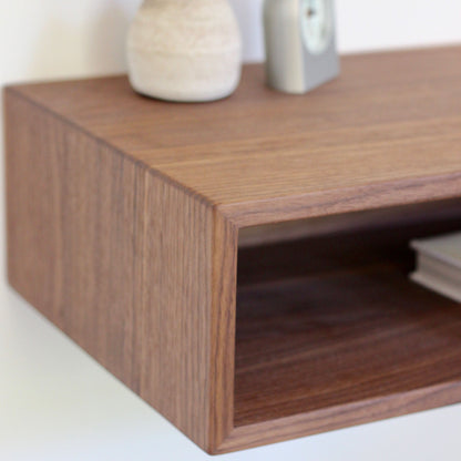 Floating Nightstand in Walnut - Krovel Handmade in Maine 