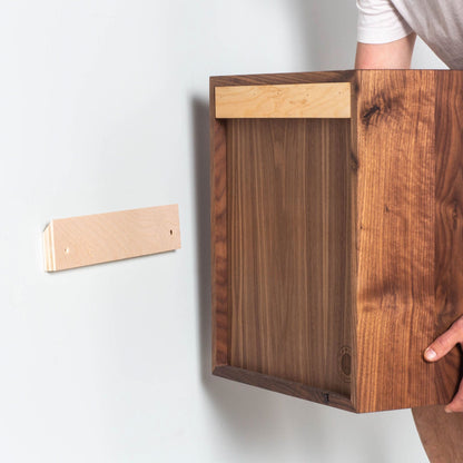 Floating Nightstand in Walnut - Krovel Handmade in Maine 