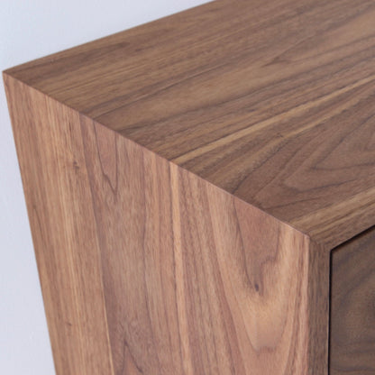 Floating Nightstand in Walnut - Krovel Handmade in Maine 