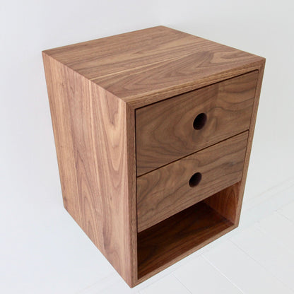 Floating Nightstand in Walnut - Krovel Handmade in Maine 