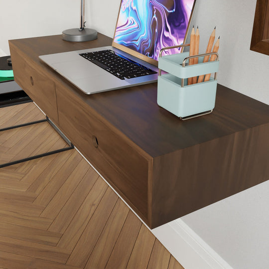 Floating Desk in Walnut