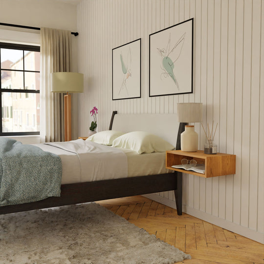 Floating Nightstand Shelf in Cherry