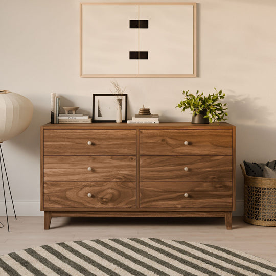 Six Drawer Dresser in Walnut